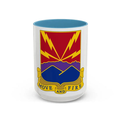 593rd Field Artillery Battalion (U.S. Army) Accent Coffee Mug 15oz Light Blue - Go Mug Yourself