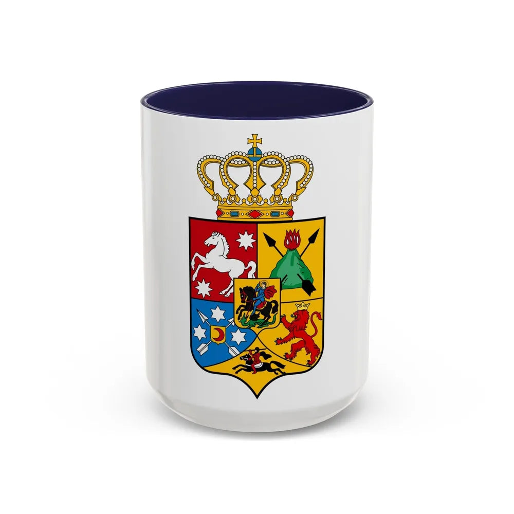 Tsardom of Georgian Emblem - Accent Coffee Mug-15oz-Navy-Go Mug Yourself