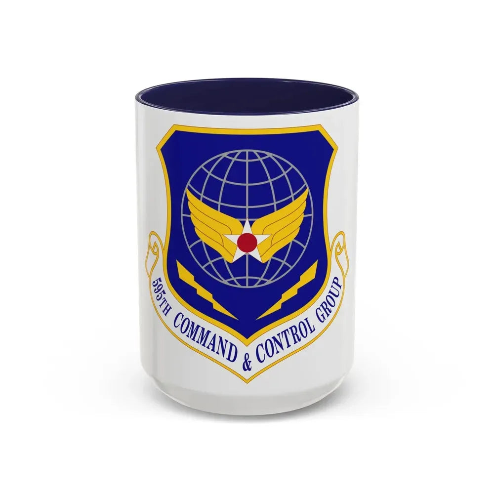 595 Command and Control Group AFSPC (U.S. Air Force) Accent Coffee Mug 15oz Navy - Go Mug Yourself