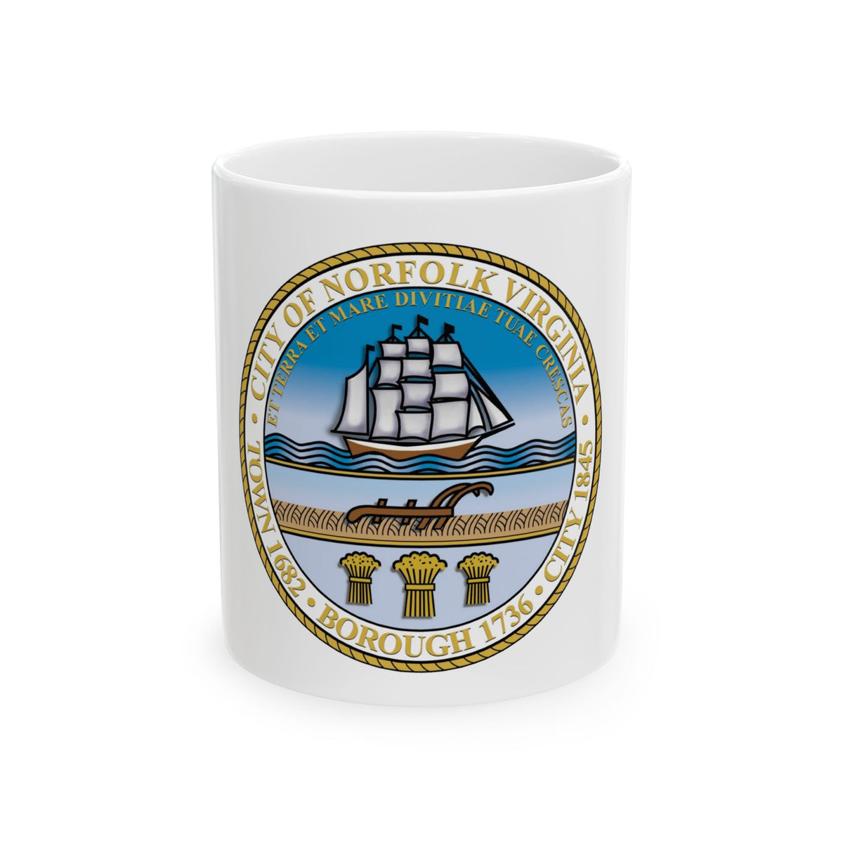 Seal of Norfolk Virginia - White Coffee Mug
