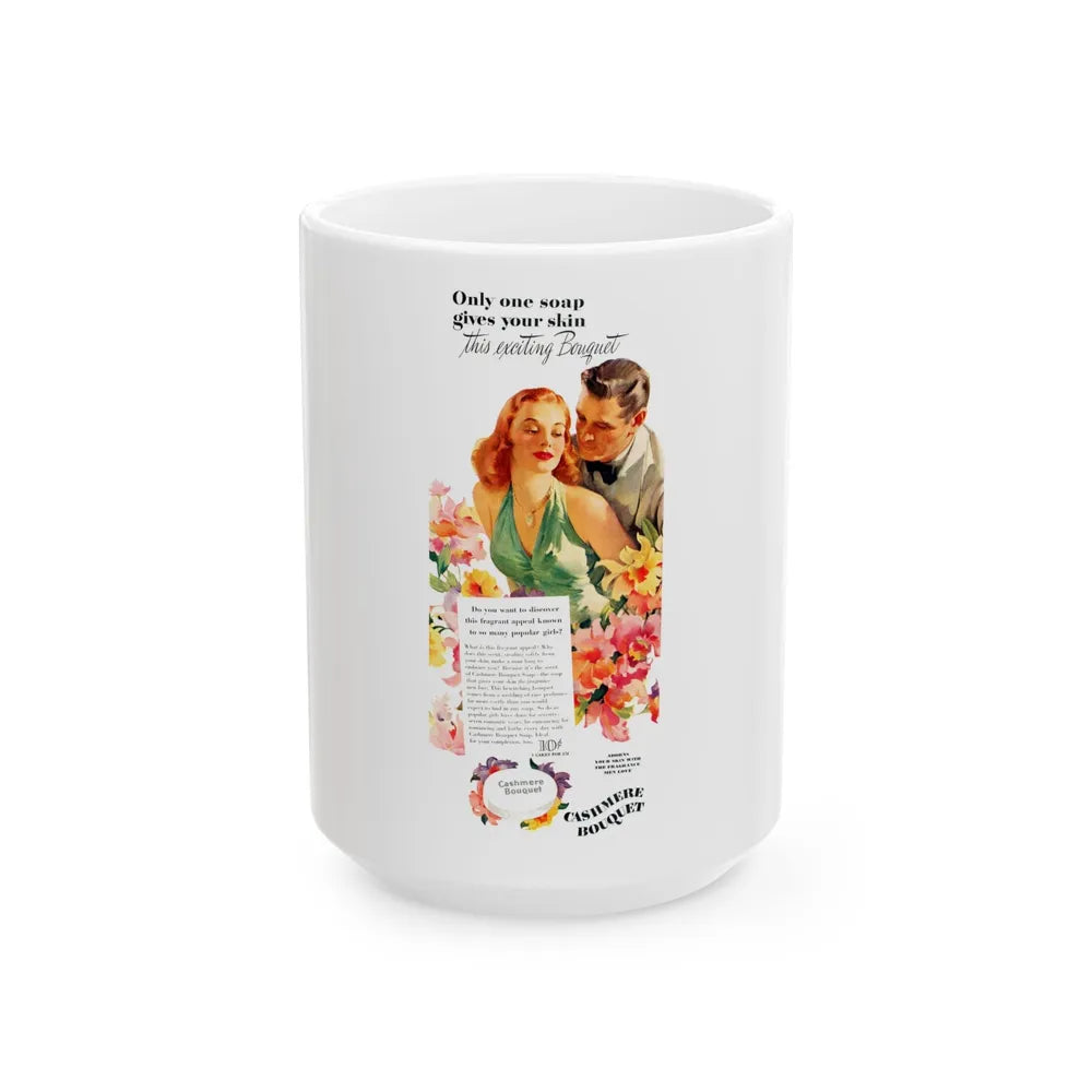 Cashmere Bouquet Soap ad illustration, 1946 - White Coffee Mug-15oz-Go Mug Yourself