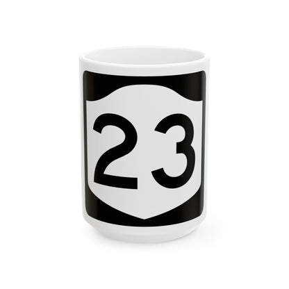 NY-23 (New York) (Road Sign) White Coffee Mug