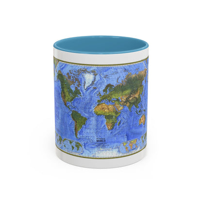 World Map - The Physical World (1975) (Map) Accent Coffee Mug