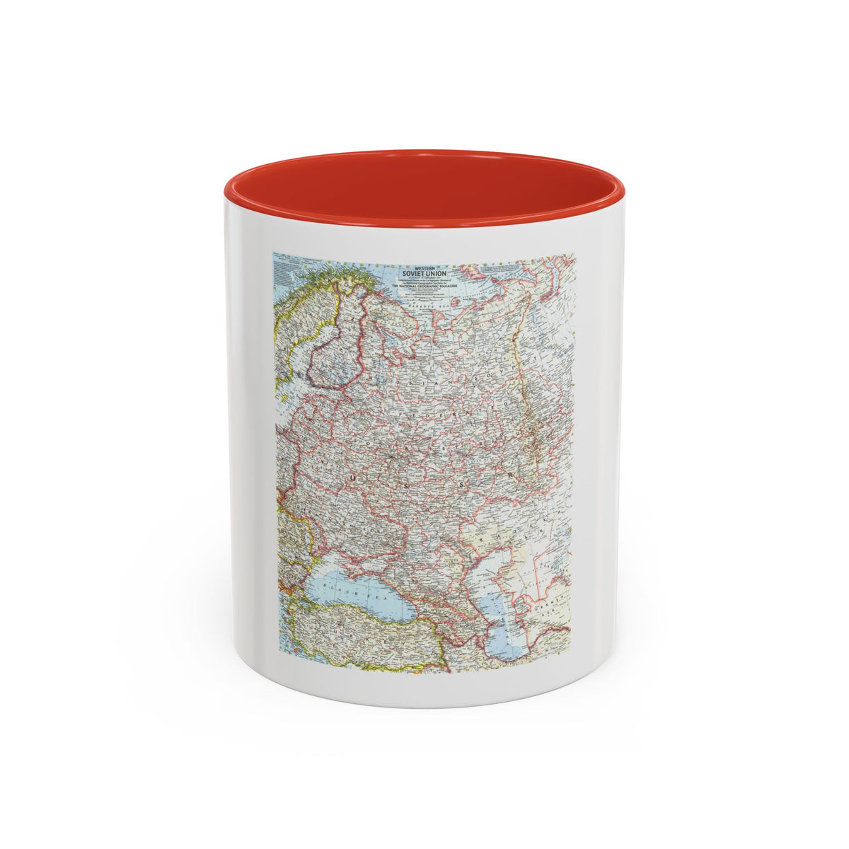 Russia - Western Soviet Union (1959) (Map) Accent Coffee Mug