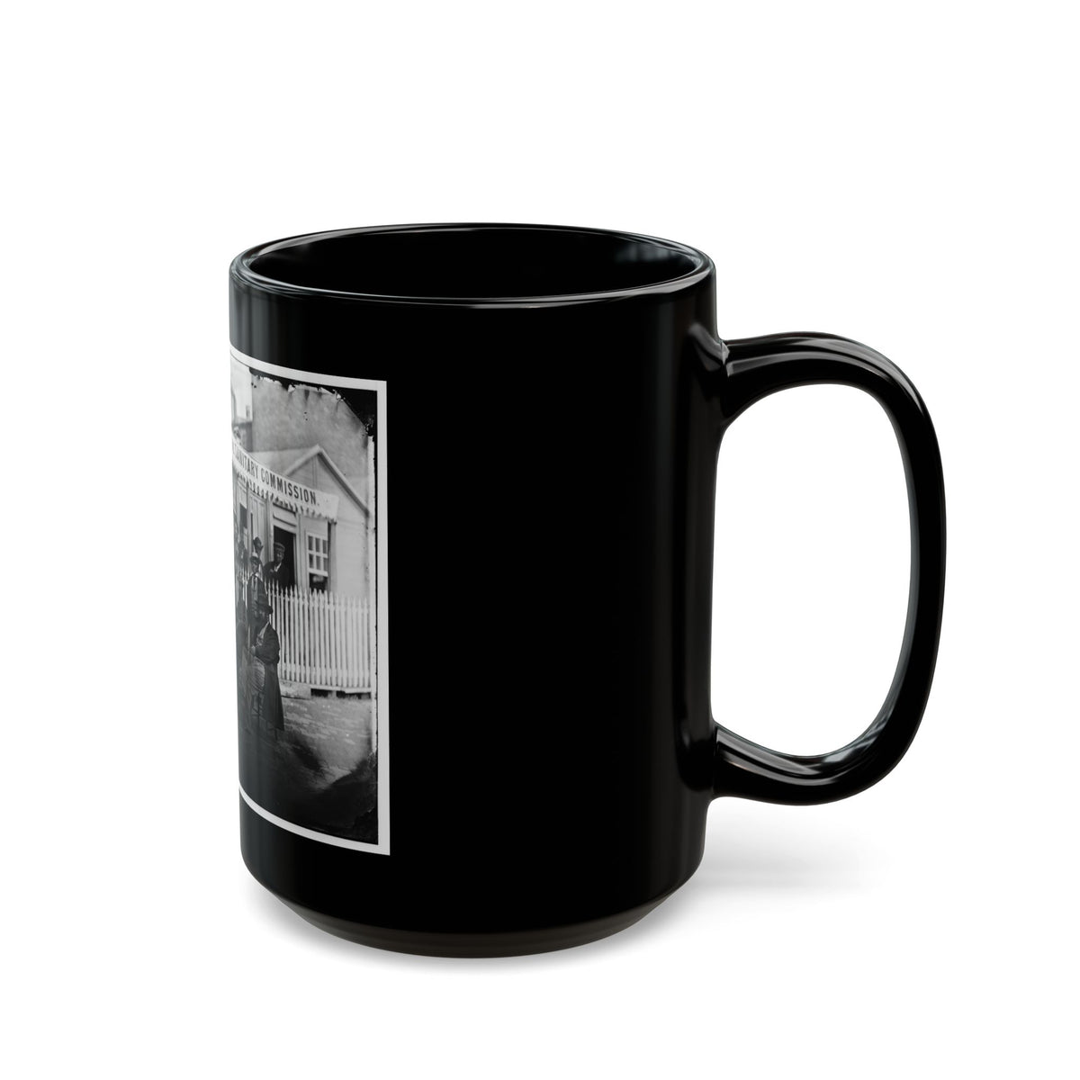Washington, D.C. Group Of Sanitary Commission Workers At The Entrance Of The Home Lodge (U.S. Civil War) Black Coffee Mug