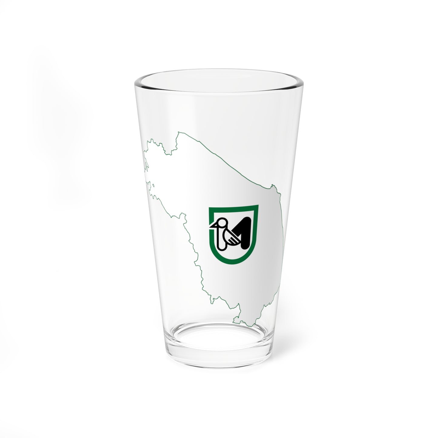 Flag map of Marche (Italy) Pint Glass 16oz