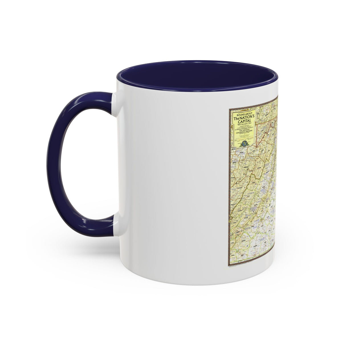 USA - Round About the Nation's Capital (1956) (Map) Accent Coffee Mug