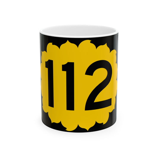 K-112 (Kansas) (Road Sign) White Coffee Mug