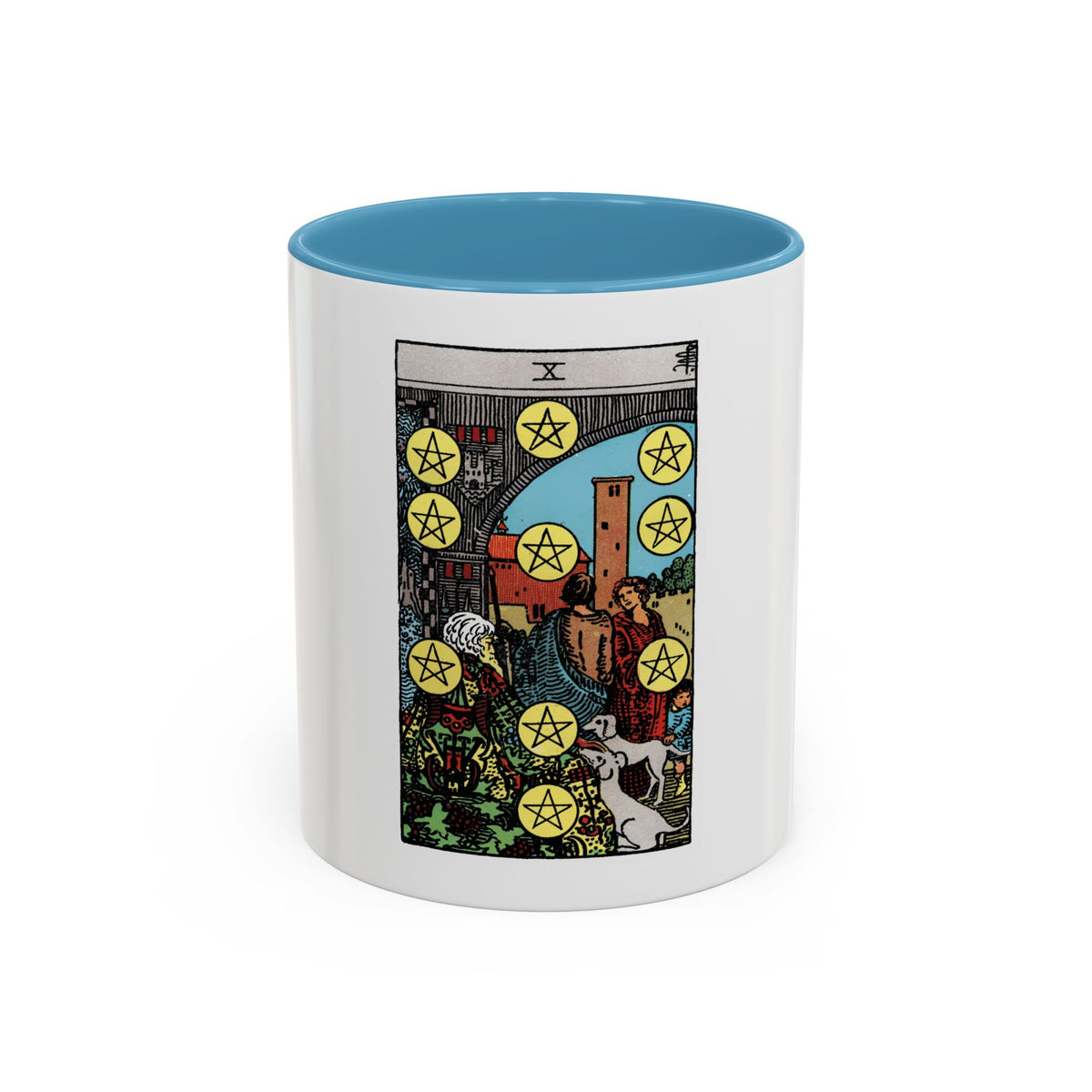 The 10 of Pentacles (Tarot Card) Accent Coffee Mug