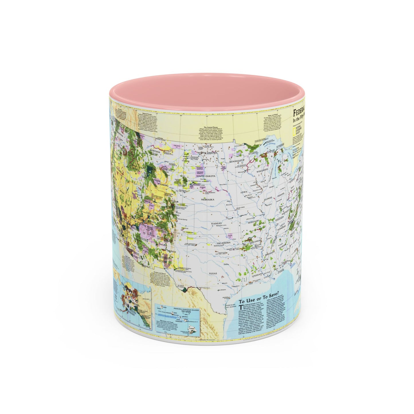 USA - Federal Lands in the Fifty States (1996) (Map) Accent Coffee Mug