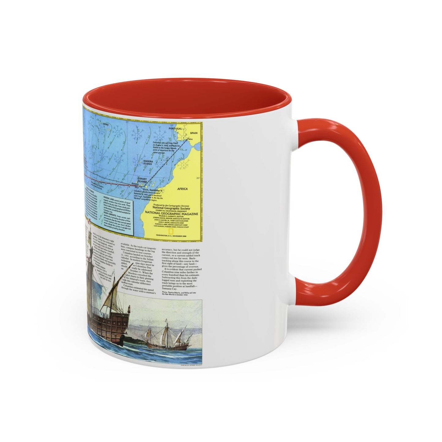 Tasse à café décorative Amériques - Où Colomb a-t-il découvert l'Amérique (1987) (carte)