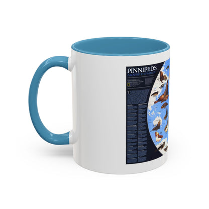 Pinnipeds Around the World (1987) (Map) Accent Coffee Mug