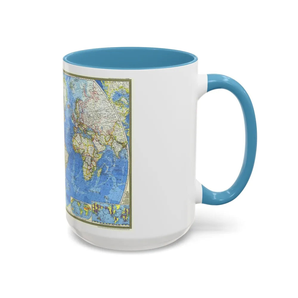 World Map (1970) (Map) Accent Coffee Mug-Go Mug Yourself