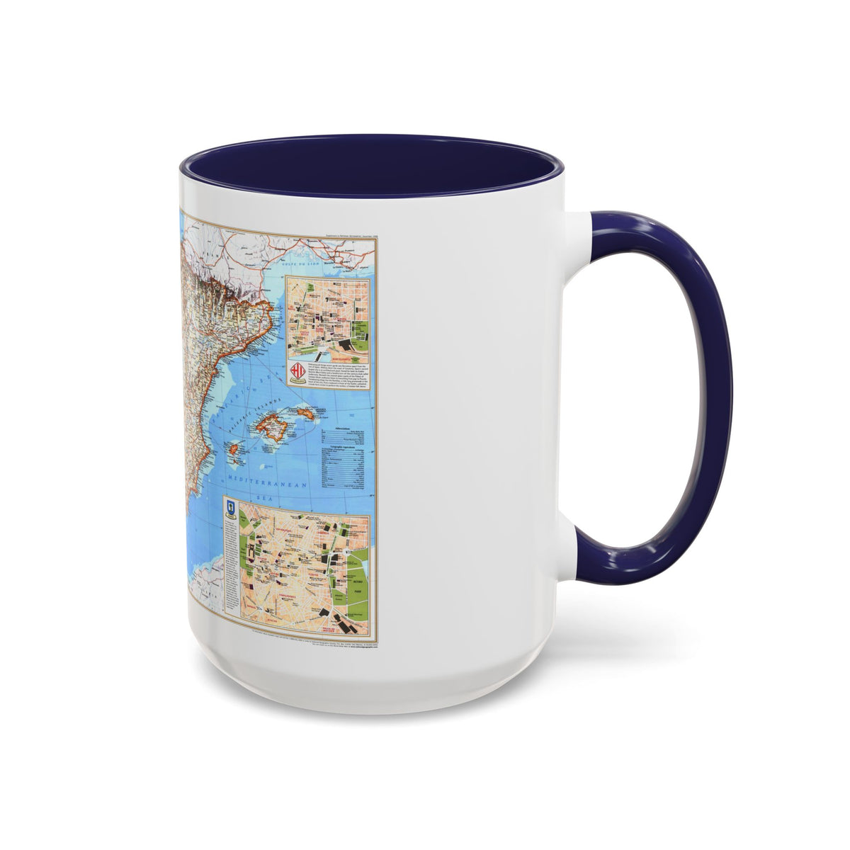 Spain and Portugal (1998) (Map) Accent Coffee Mug