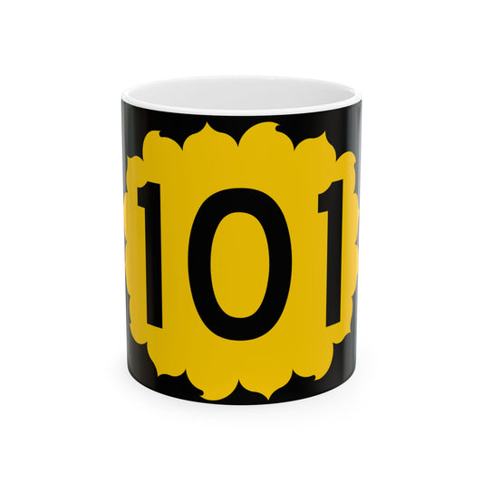 K-101 (Kansas) (Road Sign) White Coffee Mug