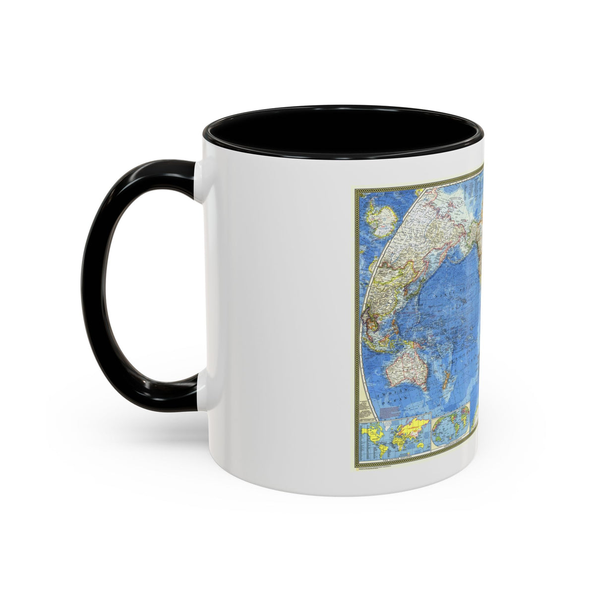 World Map (1970) (Map) Accent Coffee Mug