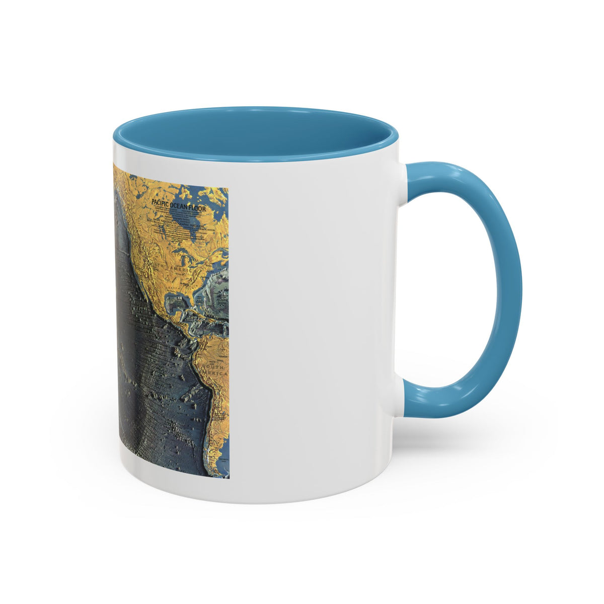 Pacific Ocean Floor (1969) (Map) Accent Coffee Mug