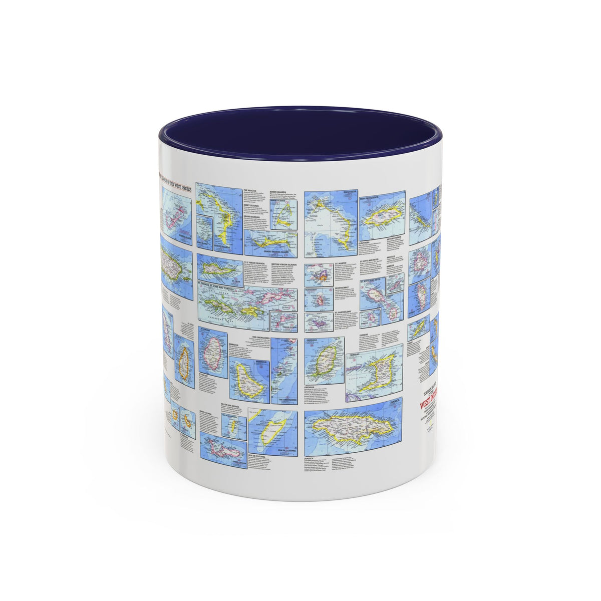 West Indies - Tourist Islands (1981) (Map) Accent Coffee Mug