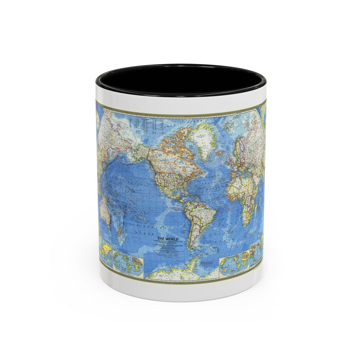 World Map (1970) (Map) Accent Coffee Mug