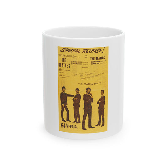 The Beatles No. 1 EP Promo Flyer (1963) (Music Poster) White Coffee Mug