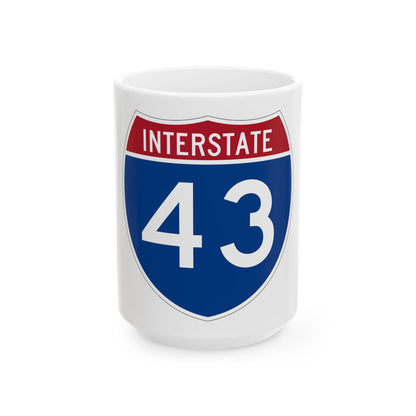 Interstate 43 (U.S. Highways) White Coffee Mug