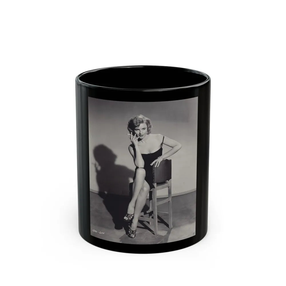 Elaine Stewart #142 (Vintage Female Icon) Black Coffee Mug-11oz-Go Mug Yourself