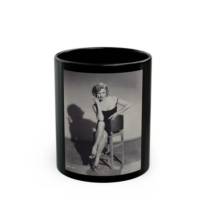 Elaine Stewart #142 (Vintage Female Icon) Black Coffee Mug-11oz-Go Mug Yourself