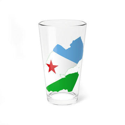 Flag map of Djibouti (Djibouti) Pint Glass 16oz