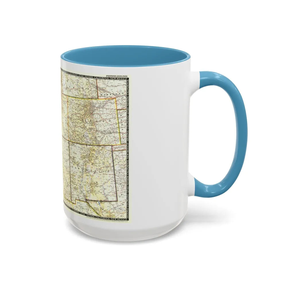 USA - Southwestern (1948) (Map) Accent Coffee Mug-Go Mug Yourself