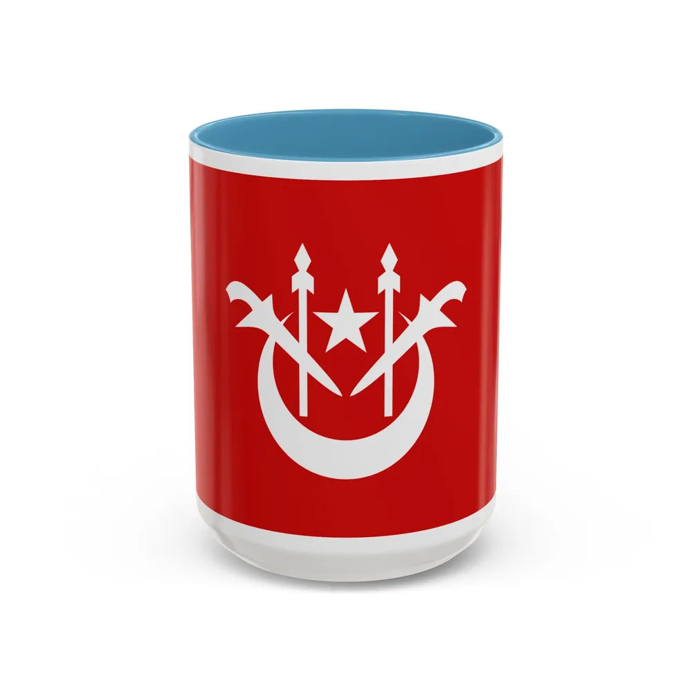 Flag of Kelantan Malaysia - Accent Coffee Mug-15oz-Light Blue-Go Mug Yourself