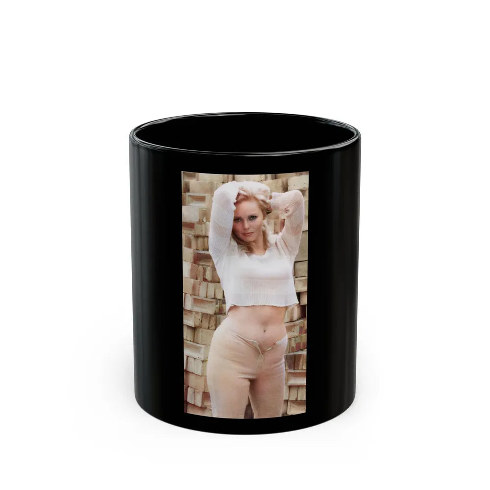 Veronica Carlson #129 (Vintage Female Icon) Black Coffee Mug-11oz-Go Mug Yourself