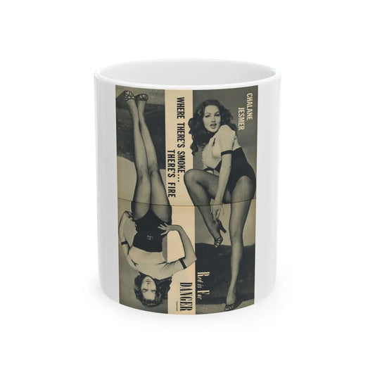 Julie Newmar #173 - Pages 18-19 Pages 4 & 5 of 5 with, Julie+2 Full Page B&W Photos from Cover Girl Models Mag. Nov. '53 (Vintage Female Icon) White Coffee Mug-11oz-Go Mug Yourself