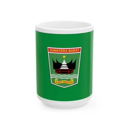 Flag of West Sumatra Indonesia - White Coffee Mug-15oz-Go Mug Yourself