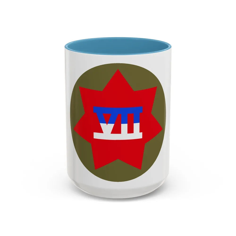 VII Corps (U.S. Army) Accent Coffee Mug-15oz-Light Blue-Go Mug Yourself