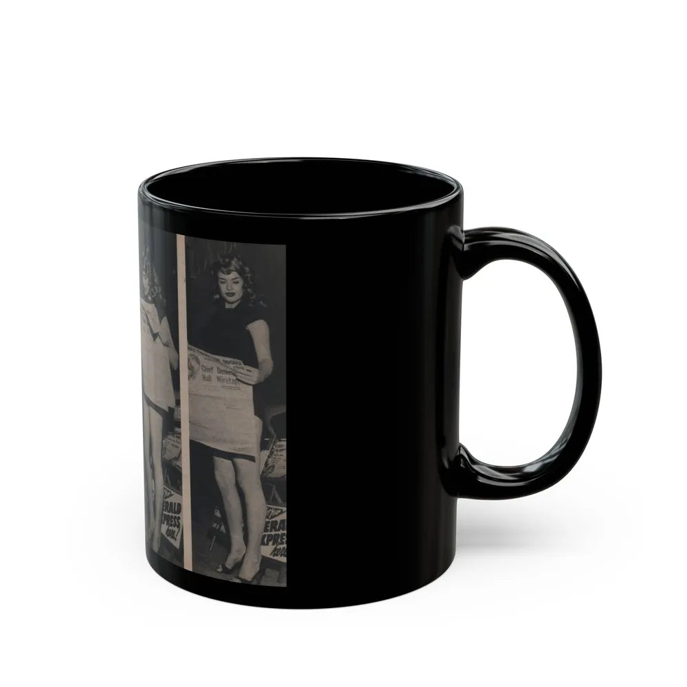 Jayne Mansfield #292 - JAYNE Pocket Magazine Pages 28 & 29 (Vintage Female Icon) Black Coffee Mug-Go Mug Yourself