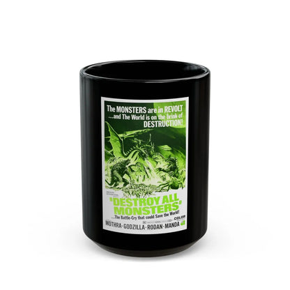 DESTROY ALL MONSTERS (GODZILLA) 2 1968 Movie Poster - Black Coffee Mug-15oz-Go Mug Yourself