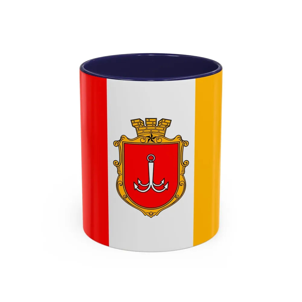 Flag of Odessa Ukraine - Accent Coffee Mug-11oz-Navy-Go Mug Yourself