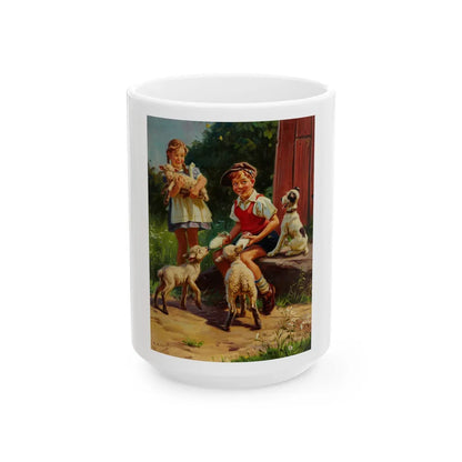 Feeding the Lambs - White Coffee Mug-15oz-Go Mug Yourself