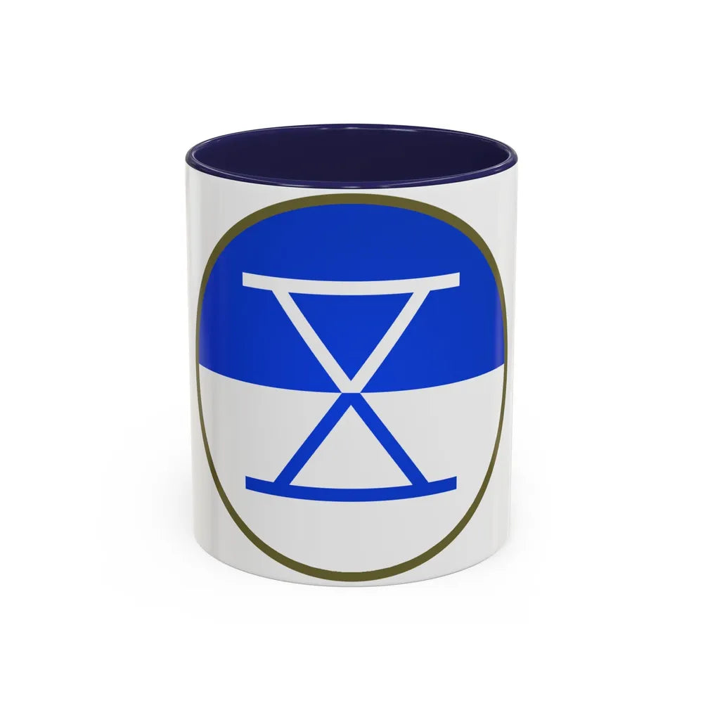 X Corps (U.S. Army) Accent Coffee Mug-11oz-Navy-Go Mug Yourself