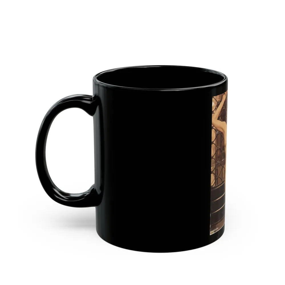 Lisa Gastoni #10 - Nude (Vintage Female Icon) Black Coffee Mug-Go Mug Yourself