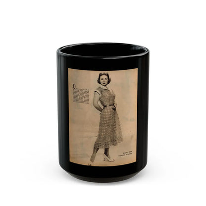 Virginia Mayo #229 - 1 Full Page Fashion Photo & Caption from Movie Fan Magazine Circa Late 40's or 50's (Vintage Female Icon) Black Coffee Mug-15oz-Go Mug Yourself