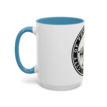 Seal of Portland Oregon - Accent Coffee Mug-Go Mug Yourself