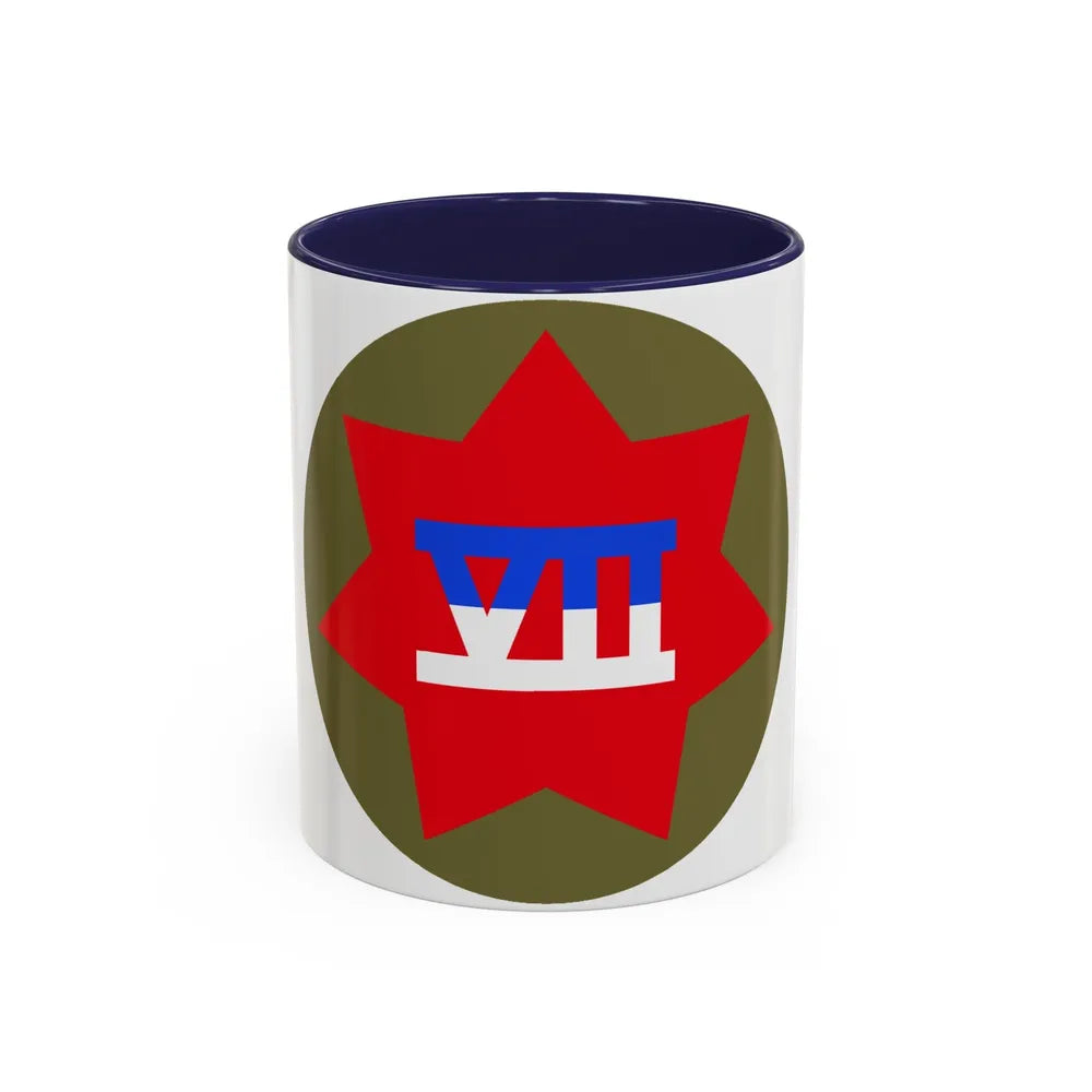 VII Corps (U.S. Army) Accent Coffee Mug-11oz-Navy-Go Mug Yourself