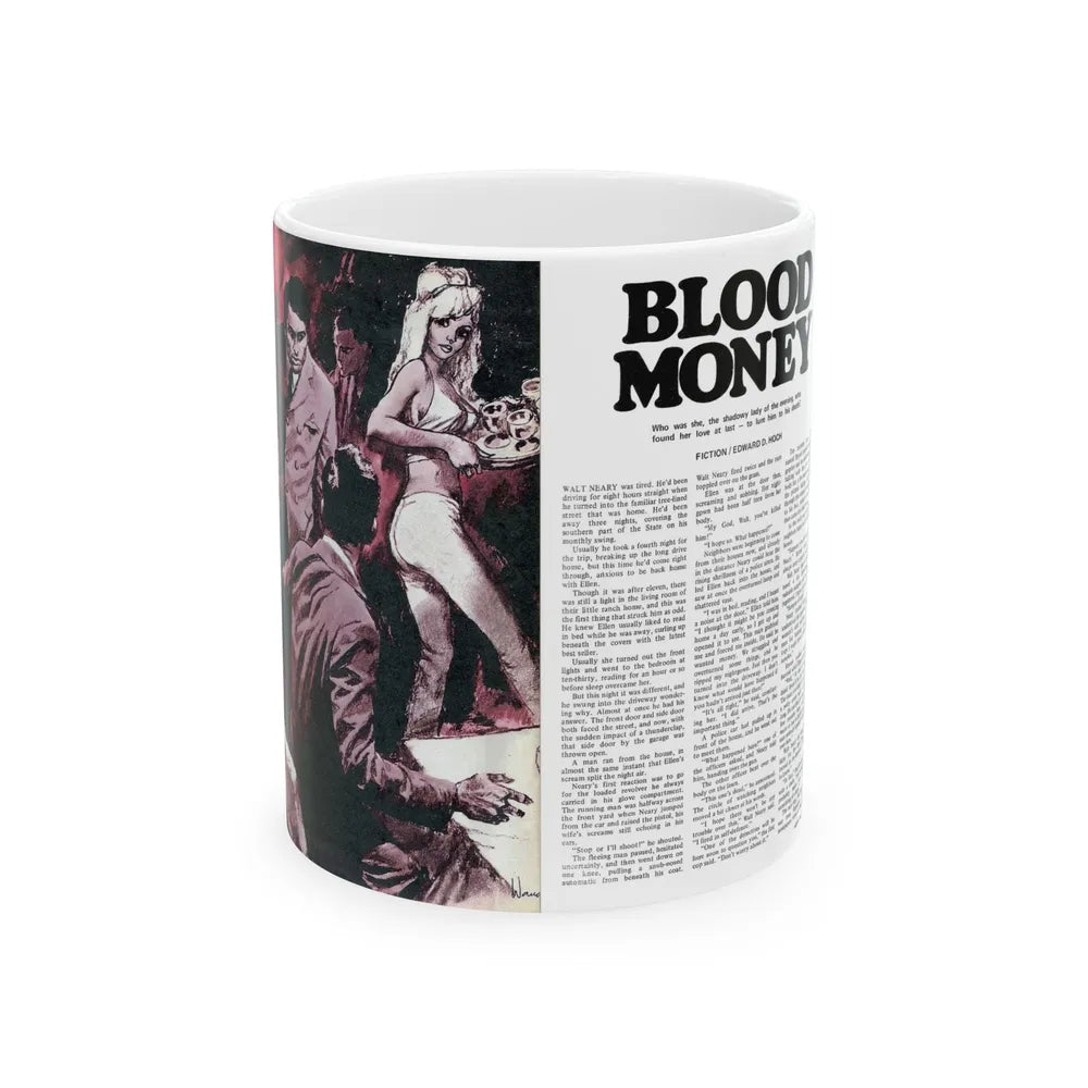 Blood Money, Adam magazine, July 1973 - White Coffee Mug-11oz-Go Mug Yourself