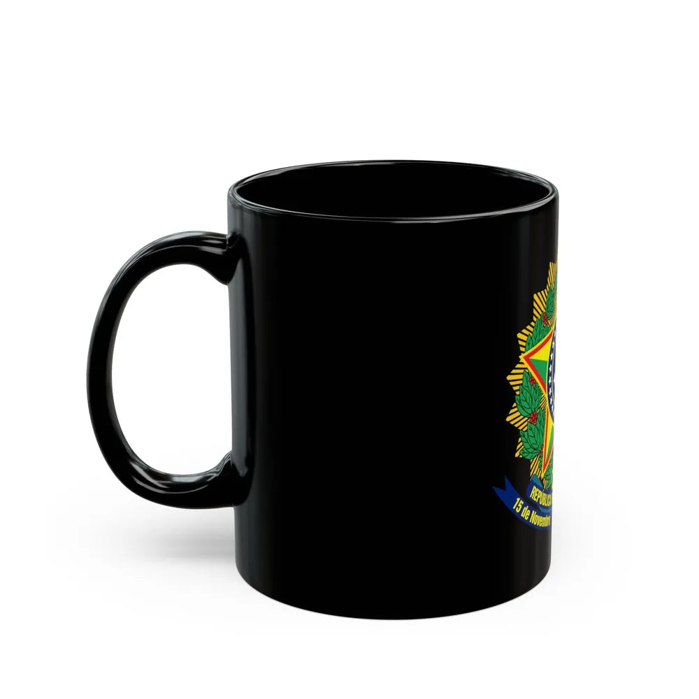 Coat of arms of Brazil (dark blue) - Black Coffee Mug-Go Mug Yourself