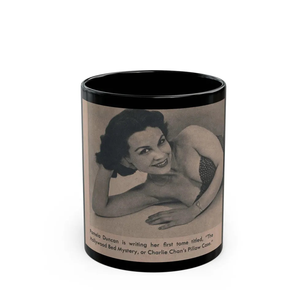 Pamela Duncan #31 - GALA Mag. March '56 - 1 Small B&W Photo (Vintage Female Icon) Black Coffee Mug-11oz-Go Mug Yourself