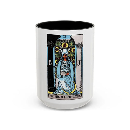 The High Priestess (Tarot Card) Accent Coffee Mug-15oz-Black-Go Mug Yourself