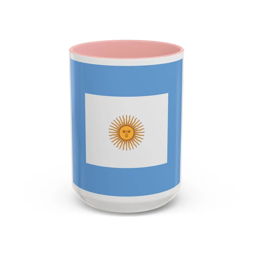 Naval Jack of Argentina - Accent Coffee Mug-15oz-Pink-Go Mug Yourself