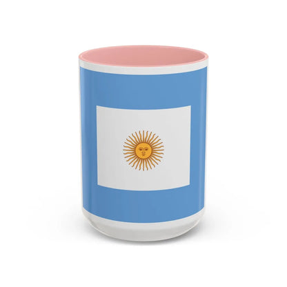 Naval Jack of Argentina - Accent Coffee Mug-15oz-Pink-Go Mug Yourself