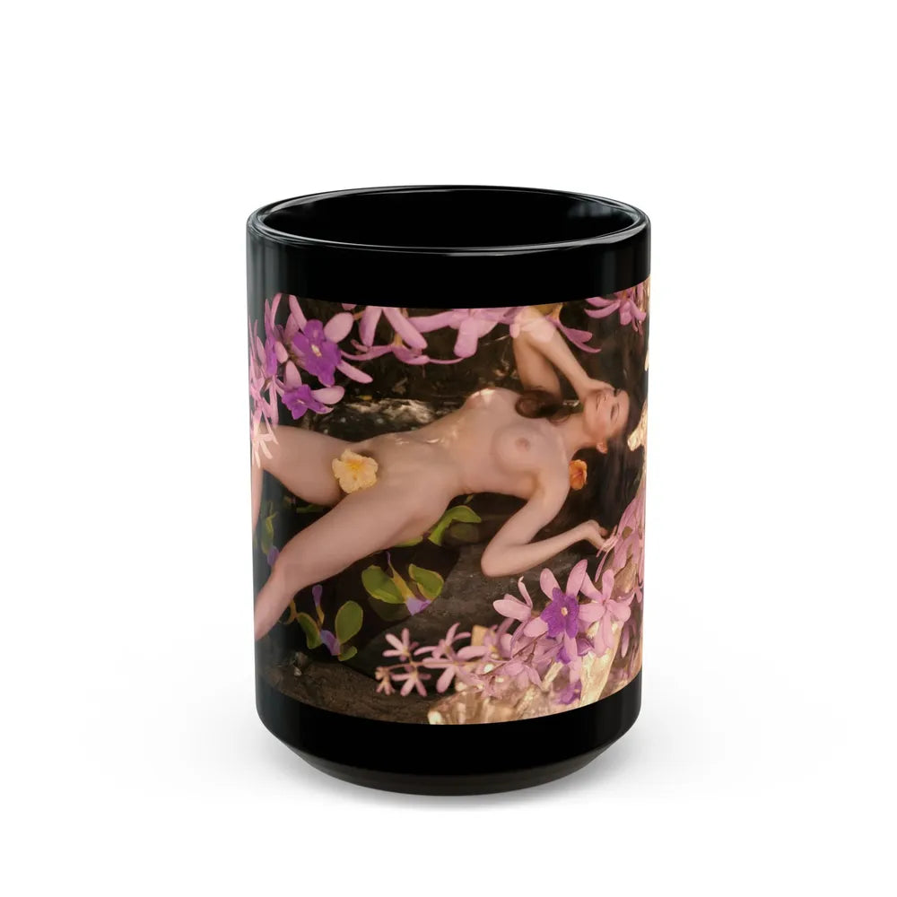 Julie Newmar #284 - Topless (Vintage Female Icon) Black Coffee Mug-15oz-Go Mug Yourself